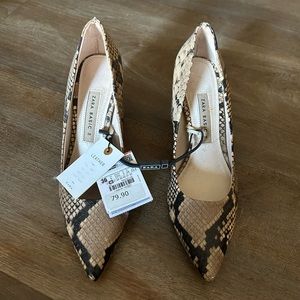 Zara snake skin heels size 6